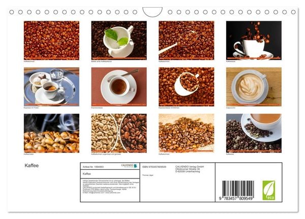 Produktbild: Kaffee (Wandkalender 2026 DIN A4 quer), CALVENDO Monatskalender