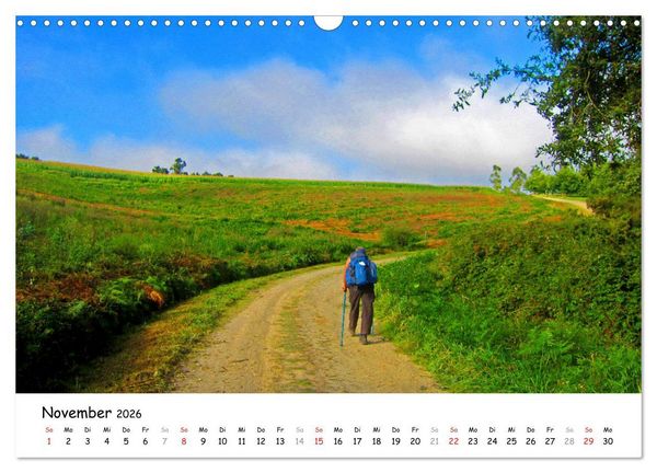 Produktbild: Jakobsweg - Camino Ingles (Wandkalender 2026 DIN A3 quer), CALVENDO Monatskalender