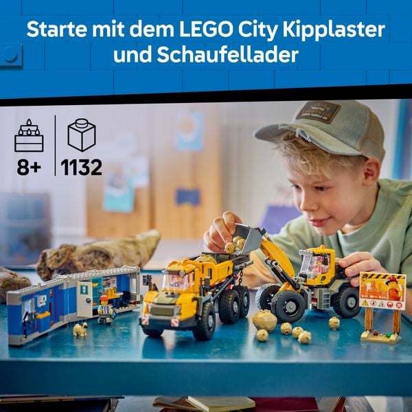 Produktbild: LEGO City 60494 Kipplaster und Schaufellader, Bau- und Spielset mit 2 Baufahrzeugen