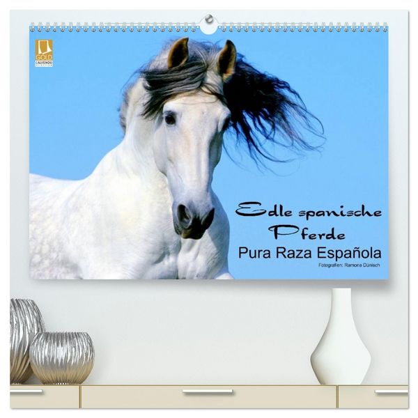 Produktbild: Edle spanische Pferde - Pura Raza Espanola (hochwertiger Premium Wandkalender 2026 DIN A2 quer), Kunstdruck in Hochglanz