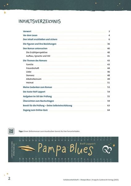 Produktbild: Pampa Blues &ndash; Rolf Lappert &ndash; Sch&uuml;lerarbeitsheft