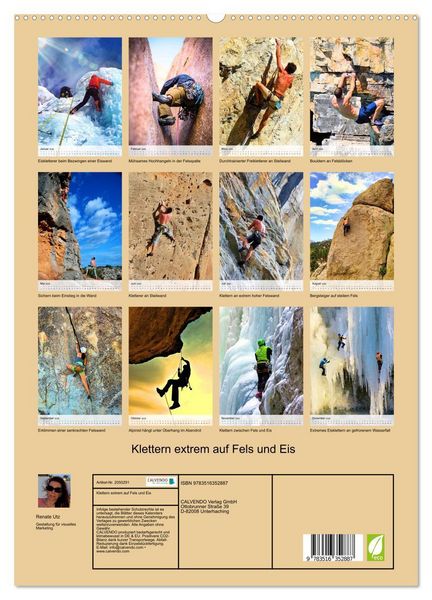 Produktbild: Klettern extrem auf Fels und Eis (hochwertiger Premium Wandkalender 2026 DIN A2 hoch), Kunstdruck in Hochglanz