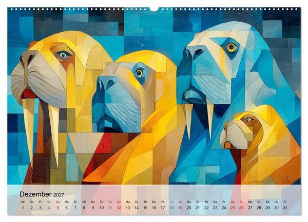 Produktbild: Nordlicht in Facetten. Die Arktis in geometrischer Bildsprache (Wandkalender 2027 DIN A2 quer), CALVENDO Monatskalender