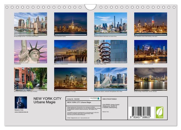 Produktbild: NEW YORK CITY Urbane Magie (Wandkalender 2026 DIN A4 quer), CALVENDO Monatskalender