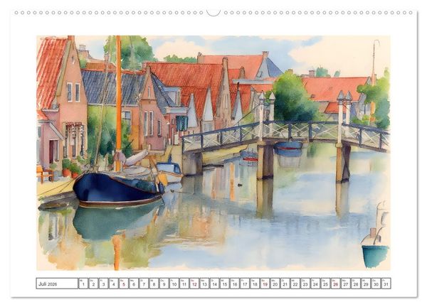 Produktbild: Zauberhafte Motive rund um's Ijsselmeer (hochwertiger Premium Wandkalender 2026 DIN A2 quer), Kunstdruck in Hochglanz