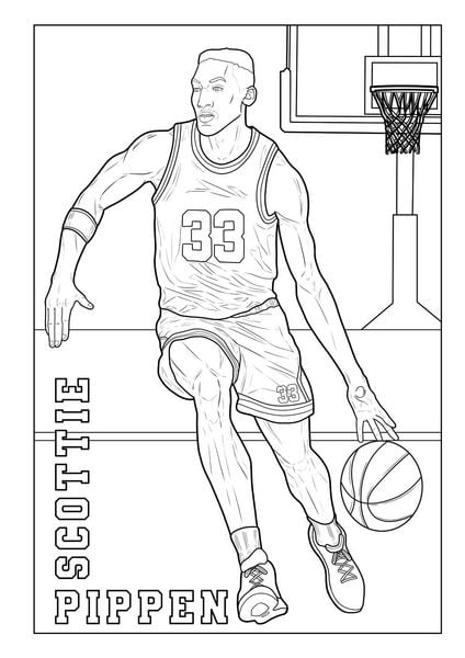 Produktbild: Basketball-Malbuch Stars & Legenden f&uuml;r Kinder ab 8 Jahren, Jugendliche und Erwachsene mit 55 Ausmalmotiven