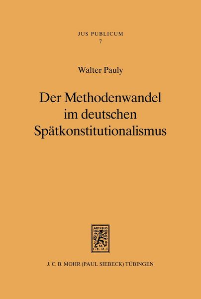 Produktbild: Der Methodenwandel im deutschen Sp&auml;tkonstitutionalismus