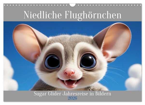 Produktbild: Niedliche Flugh&ouml;rnchen - Sugar Glider Jahresreise (Wandkalender 2026 DIN A3 quer), CALVENDO Monatskalender