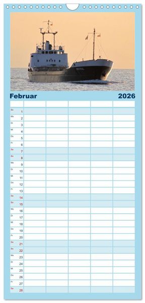 Produktbild: Familienplaner 2026 - Shipspotting Travem&uuml;nde mit 5 Spalten (Wandkalender, 21 x 45 cm) CALVENDO