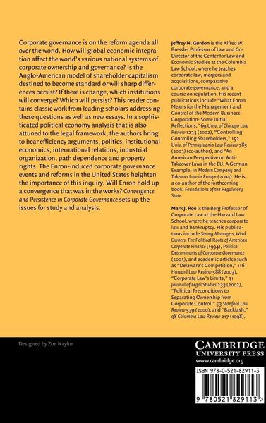 Produktbild: Convergence and Persistence in Corporate Governance