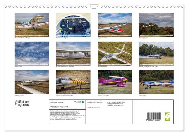 Produktbild: Vielfalt am Fliegerfest (Wandkalender 2026 DIN A3 quer), CALVENDO Monatskalender
