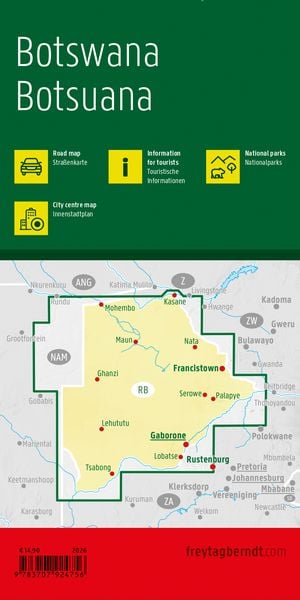 Produktbild: Freytag & berndt Stra&szlig;enkarte Botsuana 1:1,1 Mio.