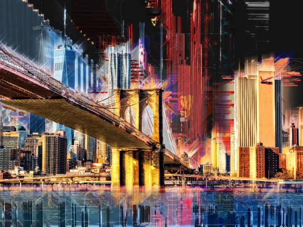 Produktbild: CALVENDO Puzzle New York, Brooklyn Bridge | 1000 Teile Lege-Gr&ouml;&szlig;e 64x48cm Foto-Puzzle f&uuml;r gl&uuml;ckliche Stunden
