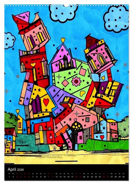 Produktbild: Die verr&uuml;ckte Welt der Popart von Nico Bielow (hochwertiger Premium Wandkalender 2026 DIN A2 hoch), Kunstdruck in Hochglanz