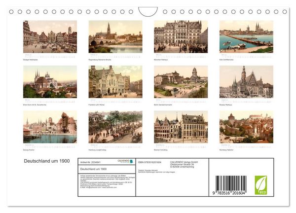 Produktbild: Deutschland um 1900 (Wandkalender 2026 DIN A4 quer), CALVENDO Monatskalender
