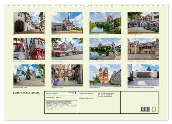 Produktbild: Historisches Limburg (Wandkalender 2026 DIN A2 quer), CALVENDO Monatskalender