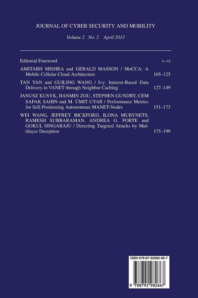Produktbild: Journal of Cyber Security and Mobility 2-2