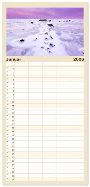 Produktbild: Familienplaner 2026 - Sch&ouml;ne Ostsee - Impressionen &uuml;bers Jahr mit 5 Spalten (Wandkalender, 21 x 45 cm) CALVENDO