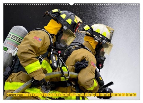 Produktbild: Die Feuerwehr. U.S. Firefighter im Einsatz (Wandkalender 2026 DIN A2 quer), CALVENDO Monatskalender