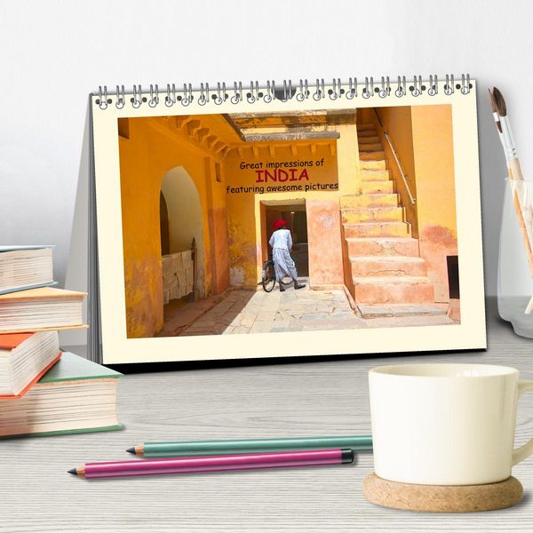 Produktbild: Great impressions of INDIA featuring awesome pictures (Desk Calendar 2026 DIN A5 landscape), CALVENDO 12 Month DeskCalendar