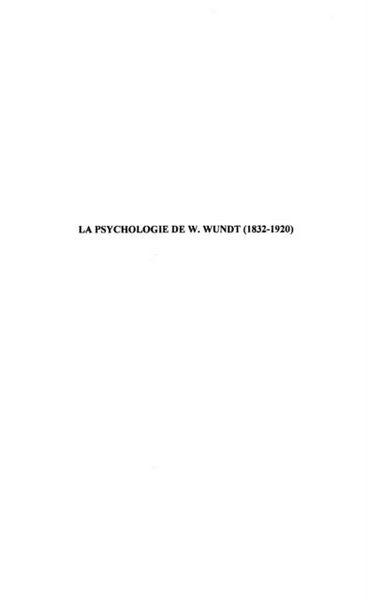 Produktbild: Psychologie de w. wundt (1832-1920) la