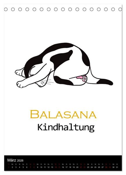 Produktbild: Yogakatzen - ganz entspannt im Hier und Jetzt (Tischkalender 2026 DIN A5 hoch), CALVENDO Monatskalender