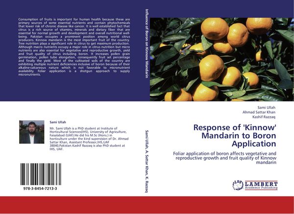 Produktbild: Response of 'Kinnow' Mandarin to Boron Application