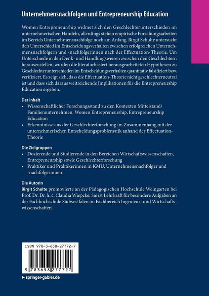 Produktbild: Unternehmensnachfolgen und Entrepreneurship Education