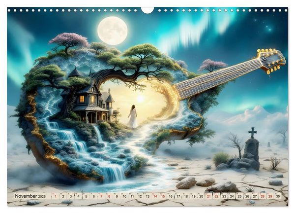 Produktbild: Gitarrenhorizonte (Wandkalender 2026 DIN A3 quer), CALVENDO Monatskalender