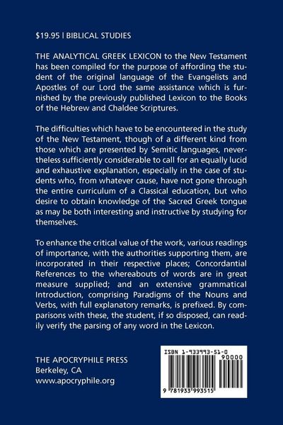 Produktbild: The Analytical Greek Lexicon of the New Testament