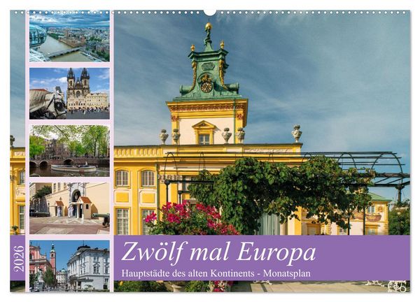 Produktbild: Zw&ouml;lf mal Europa (Wandkalender 2026 DIN A2 quer), CALVENDO Monatskalender