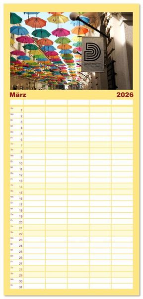 Produktbild: Familienplaner 2026 - Streifz&uuml;ge durch das Banat mit 5 Spalten (Wandkalender, 21 x 45 cm) CALVENDO