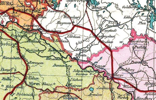 Produktbild: Historische Preussenkarte / DER PREUSSISCHE STAAT - 1905 [gerollt]