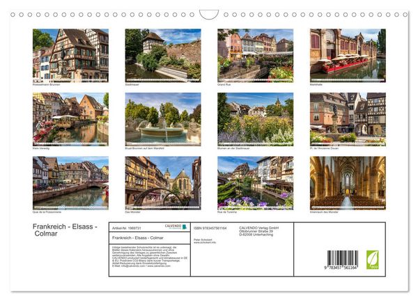 Produktbild: Frankreich - Elsass - Colmar (Wandkalender 2026 DIN A3 quer), CALVENDO Monatskalender