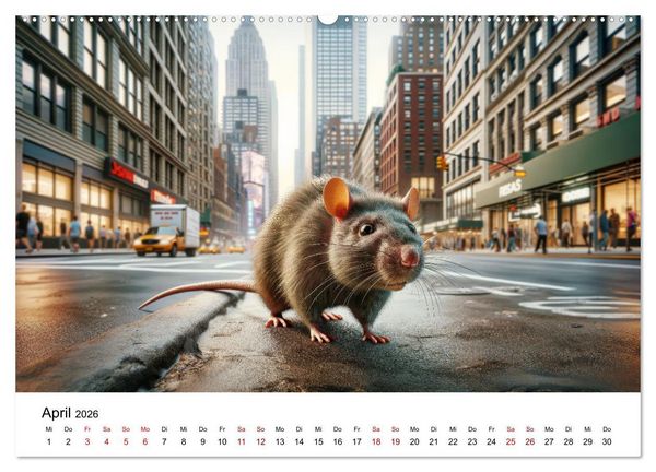 Produktbild: Ratten auf Reisen (hochwertiger Premium Wandkalender 2026 DIN A2 quer), Kunstdruck in Hochglanz