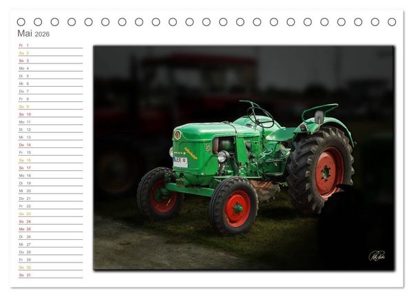 Produktbild: Oldtimer - geliebte Trecker (Tischkalender 2026 DIN A5 quer), CALVENDO Monatskalender