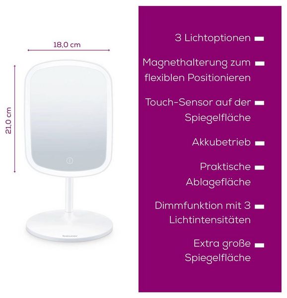 Produktbild: Beurer BS 47 Kosmetikspiegel Mit LED Beleuchtung