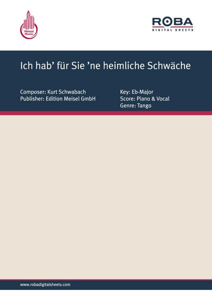 Produktbild: Ich hab' f&uuml;r Sie 'ne heimliche Schw&auml;che