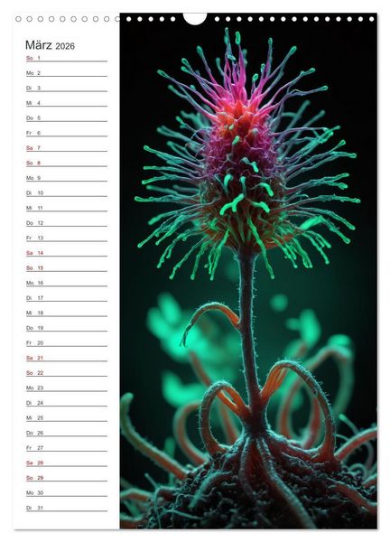 Produktbild: Leuchtende Mikroflora (Wandkalender 2026 DIN A3 hoch), CALVENDO Monatskalender