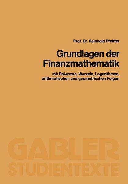 Produktbild: Grundlagen der Finanzmathematik