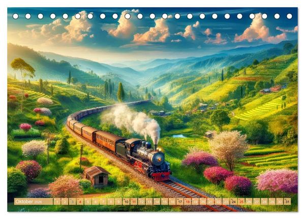 Produktbild: Nostalgiez&uuml;ge (Tischkalender 2026 DIN A5 quer), CALVENDO Monatskalender