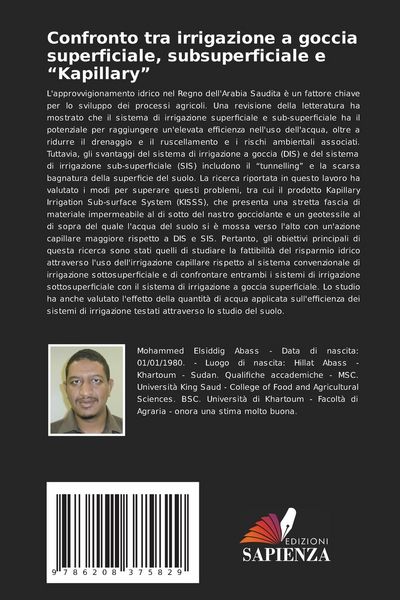 Produktbild: Confronto tra irrigazione a goccia superficiale, subsuperficiale e "Kapillary"
