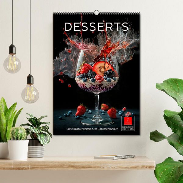Produktbild: Desserts - S&uuml;&szlig;e K&ouml;stlichkeiten zum Dahinschmelzen (Wandkalender 2026 DIN A2 hoch), CALVENDO Monatskalender