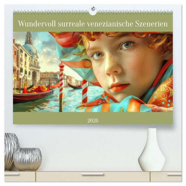 Produktbild: Wundervoll surreale venezianische Szenerien (hochwertiger Premium Wandkalender 2026 DIN A2 quer), Kunstdruck in Hochglanz