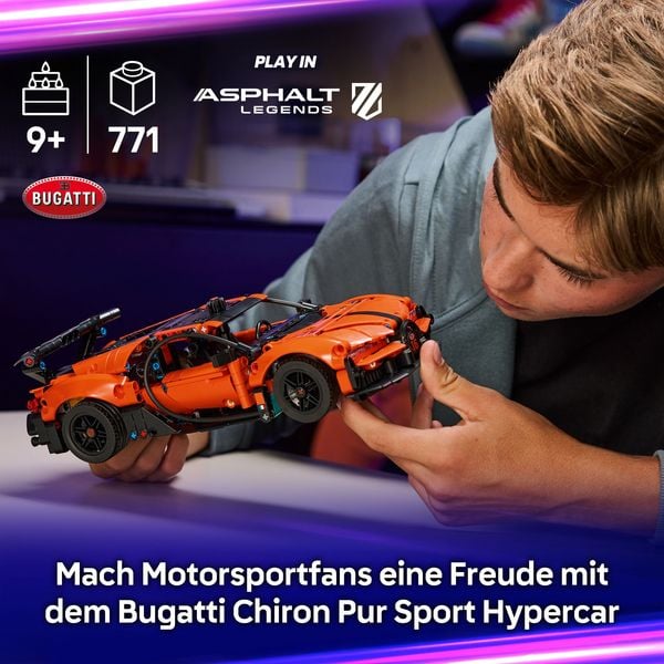 Produktbild: LEGO Technic 42222 Bugatti Chiron Pur Sport Hypercar, Rennauto Spielzeug