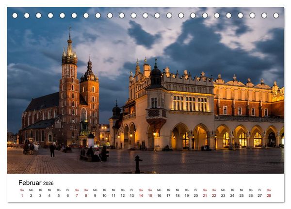 Produktbild: Krakau - die sch&ouml;nste Stadt Polens (Tischkalender 2026 DIN A5 quer), CALVENDO Monatskalender