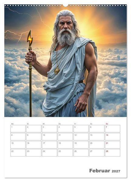 Produktbild: Gesch&ouml;pfe der griechischen Mythologie - Eine KI-Welt der griechischen G&ouml;tter, Kreaturen und Abenteurer (hochwertiger Premium Wandkalender 2027 DIN A2 hoch), Kunstdruck in Hochglanz