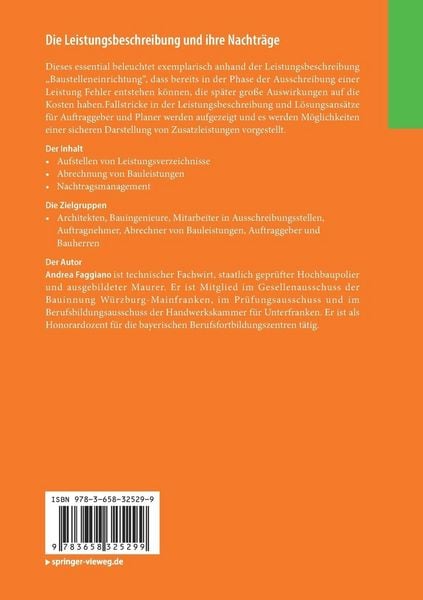 Produktbild: Die Leistungsbeschreibung und ihre Nachtr&auml;ge