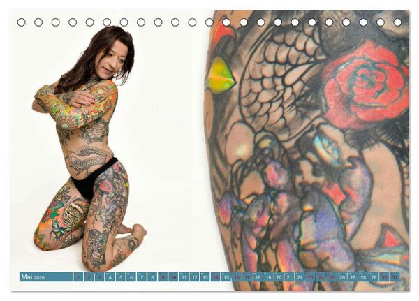 Produktbild: Tattoo-Liebe, die unter die Haut geht (Tischkalender 2026 DIN A5 quer), CALVENDO Monatskalender