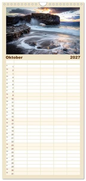 Produktbild: Familienplaner 2027 - Land. Licht. Meer. mit 5 Spalten (Wandkalender, 21 x 45 cm) CALVENDO